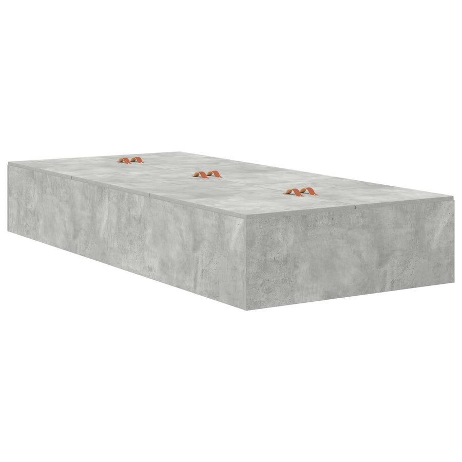 Bedframe Beton Eenpersoons Duurzaam Beton Grijs 80 x 200 cm