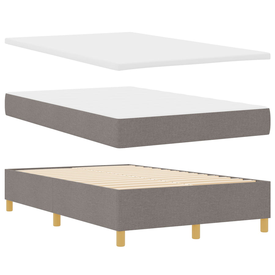Boxspringbed Met Matras Taupe 120X200 Cm Stof Blauw
