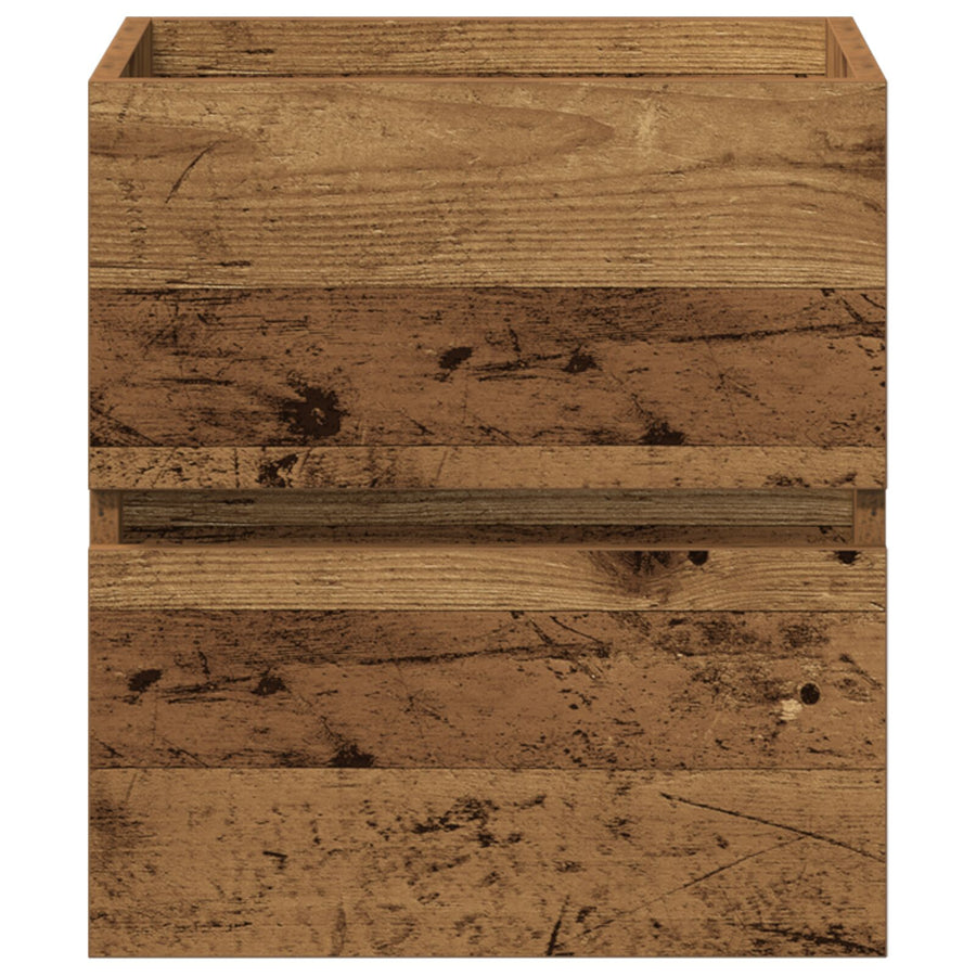 Wastafelmeubel Met Ingebouwde Wastafel Zwart Eiken Gefabriceerd Hout,  Wastafelmeubel Oude Hout 41X38,5X45 Cm Gefabriceerd Hout