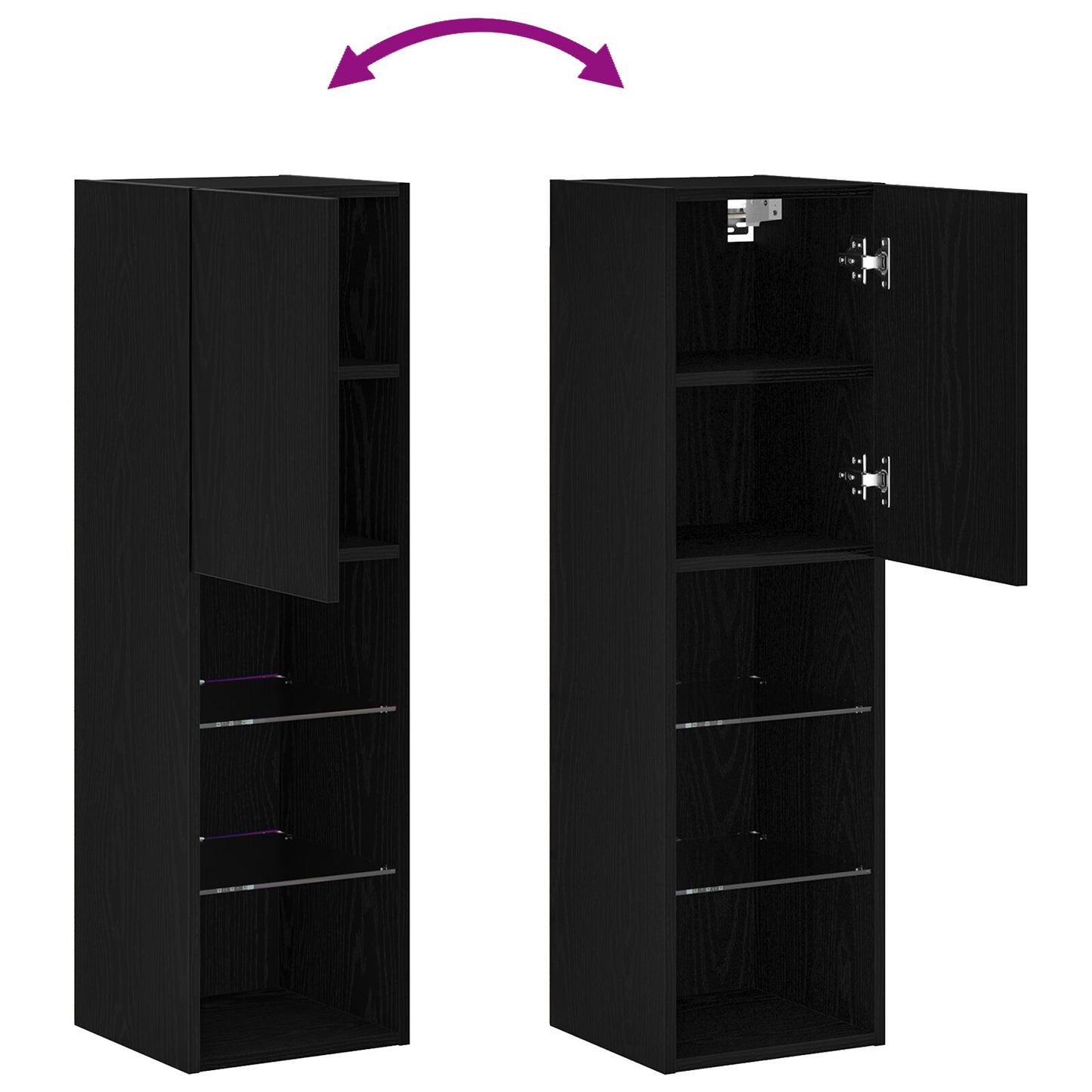 Led Tv-Kast 30,5X30X102 Cm Bewerkt Hout