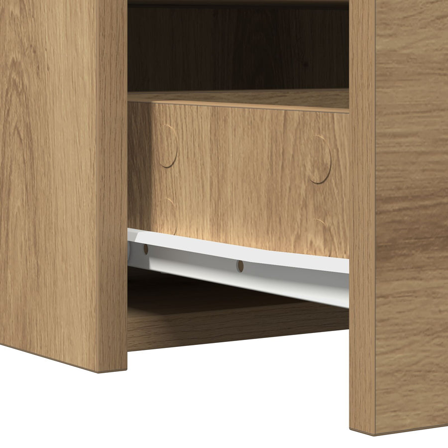 Wandgemonteerde Kaptafel 60 x 40 x 70 cm Ambachtelijk eiken zonder LED