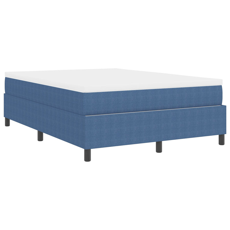 Boxspringbed Met Matras Blauw 140X200 Cm Corduroy Stof