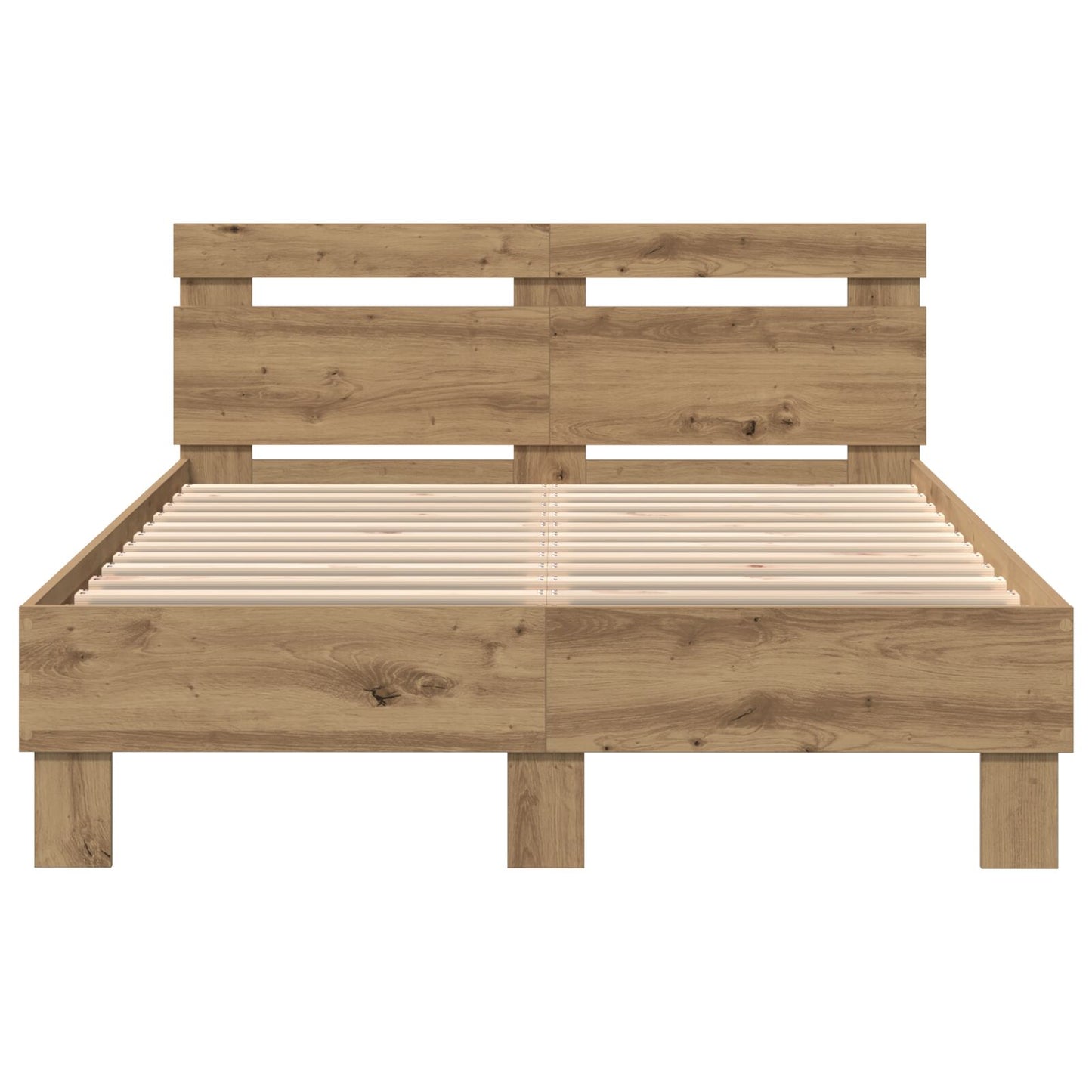Eiken Bedframe Massief Eikenhout Ambachtelijk Eiken 135 x 190 cm