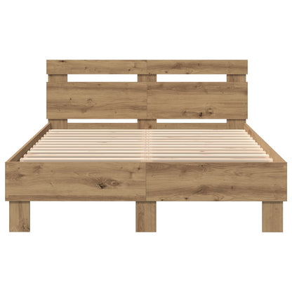 Eiken Bedframe Massief Eikenhout Ambachtelijk Eiken 135 x 190 cm