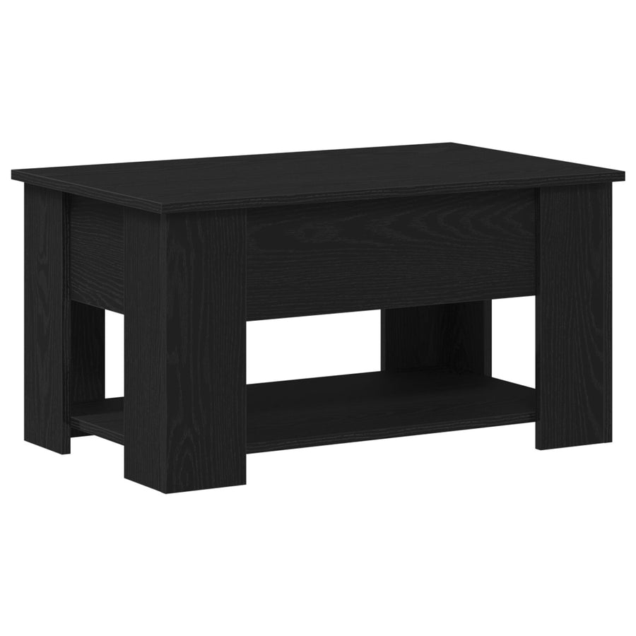 Zwarte Eiken Tafel 79X49X41 Cm Gemaakt Van Engineered Wood