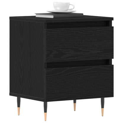 Bedside Cabinets 2 St Black Oak 40X35X50 Cm Gefabriceerd Hout