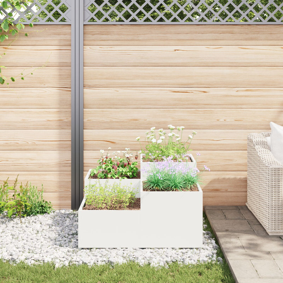 Tuin Planter Te Staal Wit 100 x 100 x 48 cm