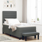 Boxspringbed 100x200 cm donkergrijs met matras