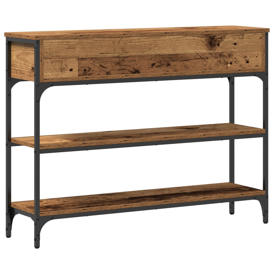 Console Tafel Oud Hout 100X25X75 Cm Engineerend Hout En Staal
