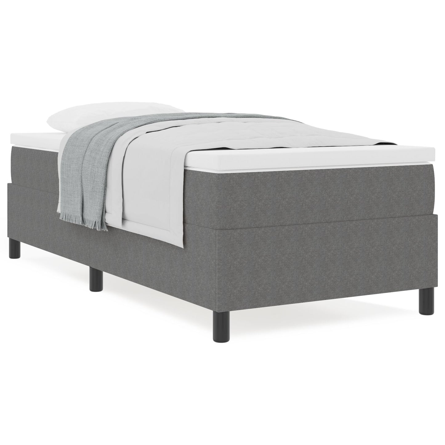 Boxspringbed Met Matras Lichtgrijs 80X200 Cm Corduroy Stof