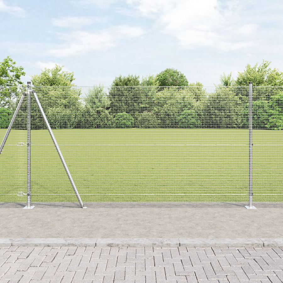 Gelaste Draad Omheining Met 13 Flenspalen 1,2X25 M Gegalvaniseerd Staal Gegalvaniseerd Staal