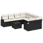 Loungeset 9-delig poly rattan zwart