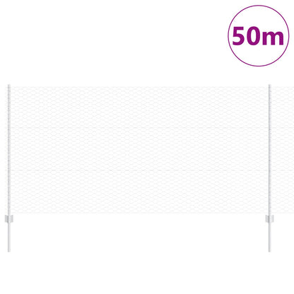 Hekpalen 22 Stuks U-Kanaal 120 Cm Gegalvaniseerd Staal,  Zeshoekig Hek 1.2X50 M Gegalvaniseerd Staal