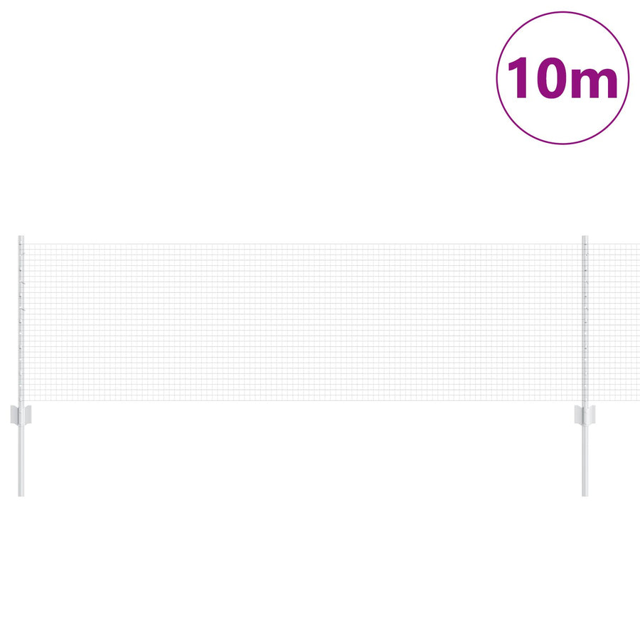Gelaste Hek Met 5 U-Palen Zilver 0.6X10 M Staal