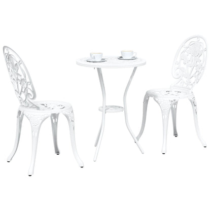 3-Delig Tuin Bistro Set Te Gietaluminium Wit