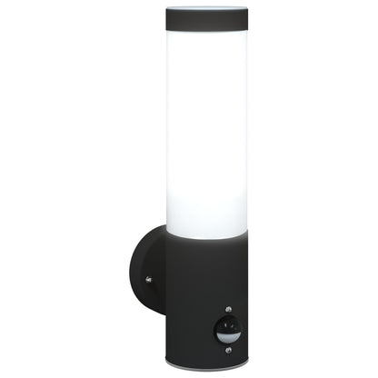 Buitengevelverlichting Rvs Ip44 1 Zwart met sensor