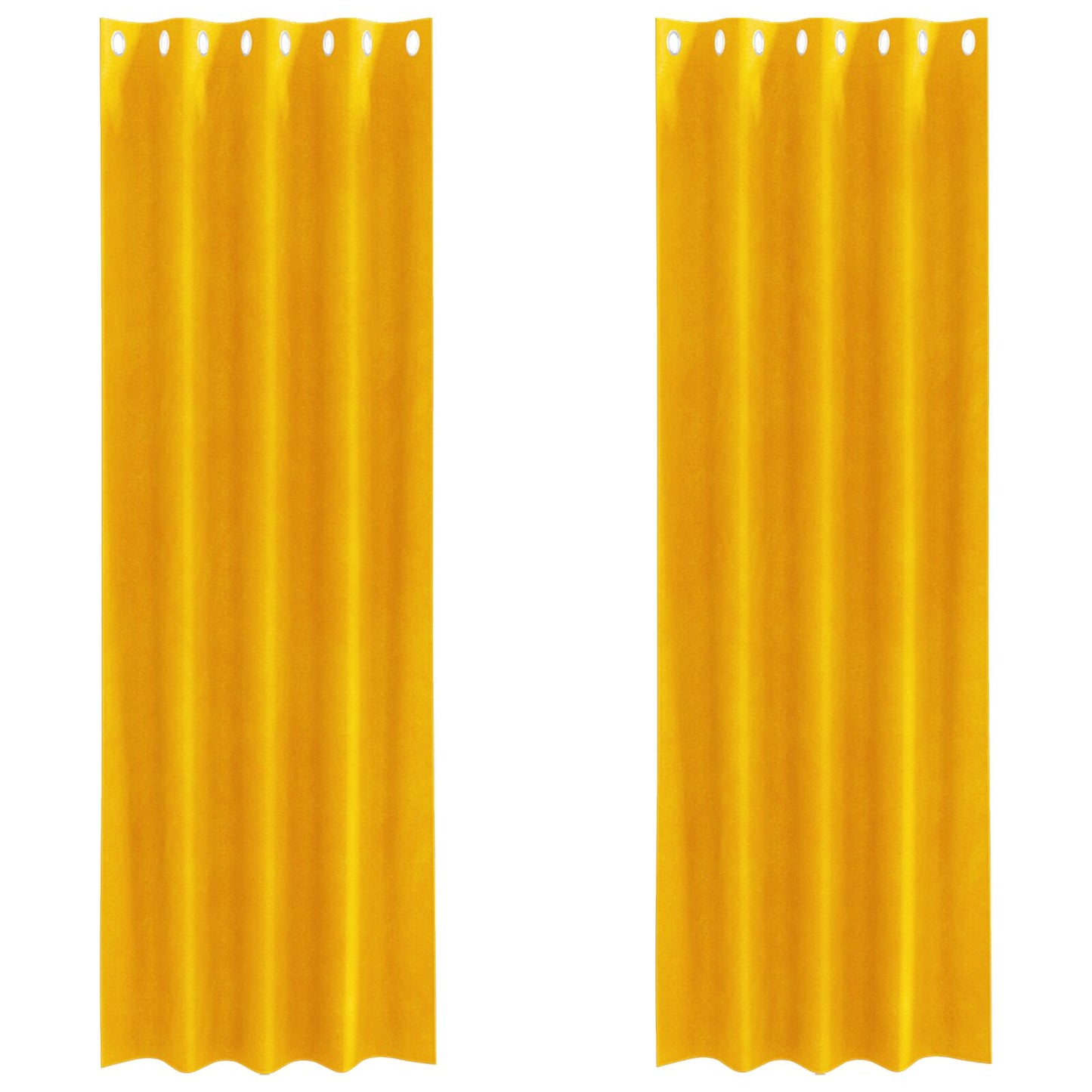 Blackout Gordijnen 2 Stuks Velours Mosterdgeel 140 x 245 cm met oogjes