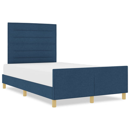 Bedframe Blauw 140X190 Cm Bekleed Crème