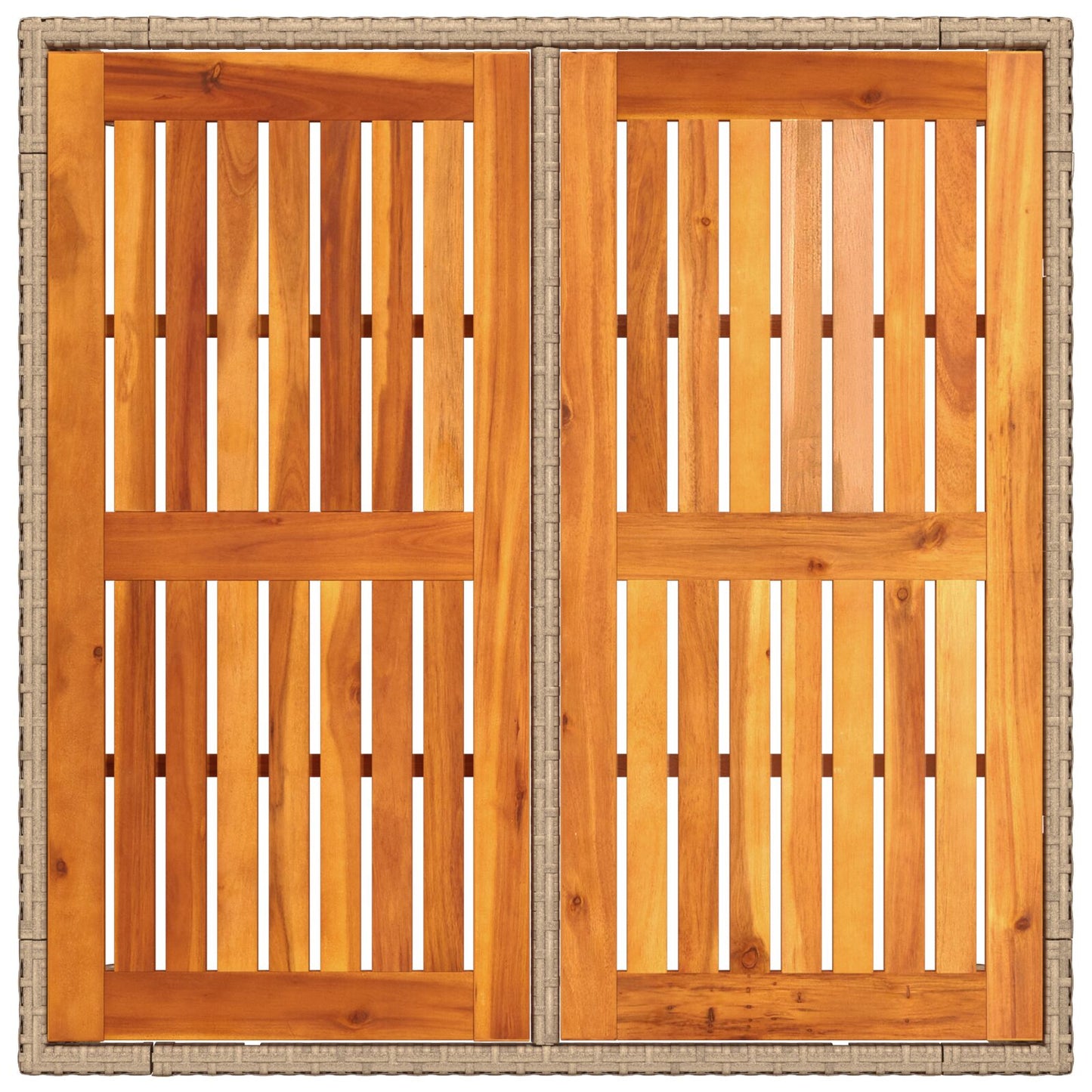 3-Piece Tuintafelset Met Kussens Beige Poly Rieten