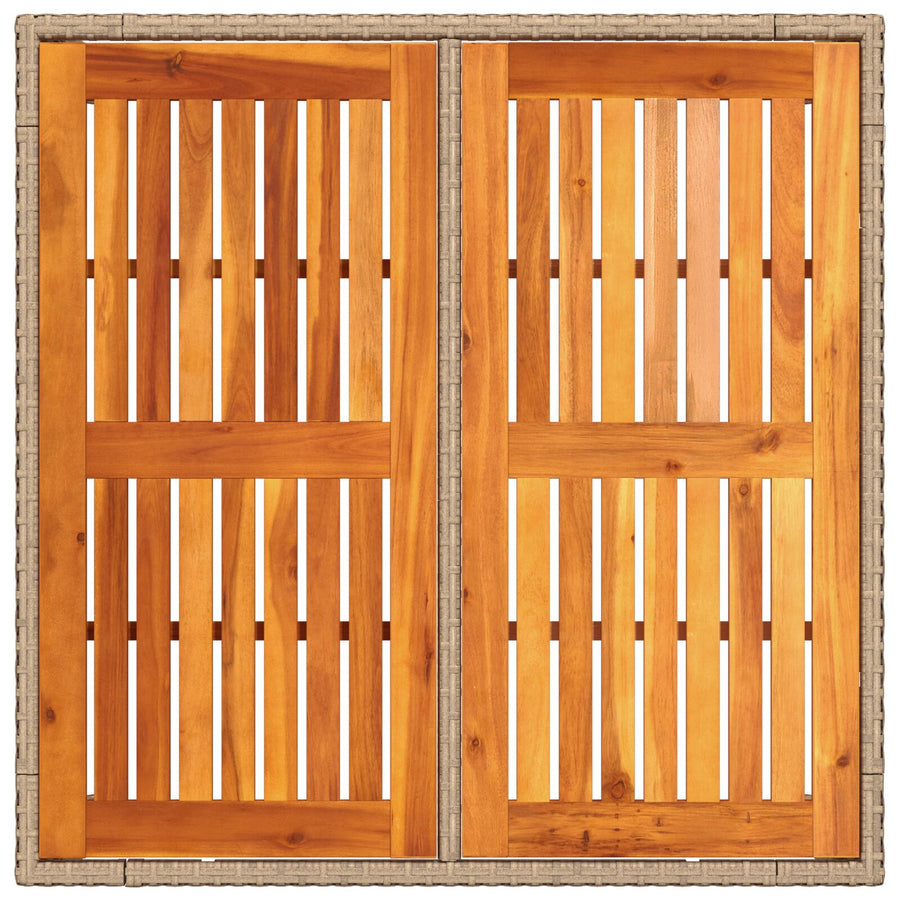 3-Piece Tuintafelset Met Kussens Beige Poly Rieten