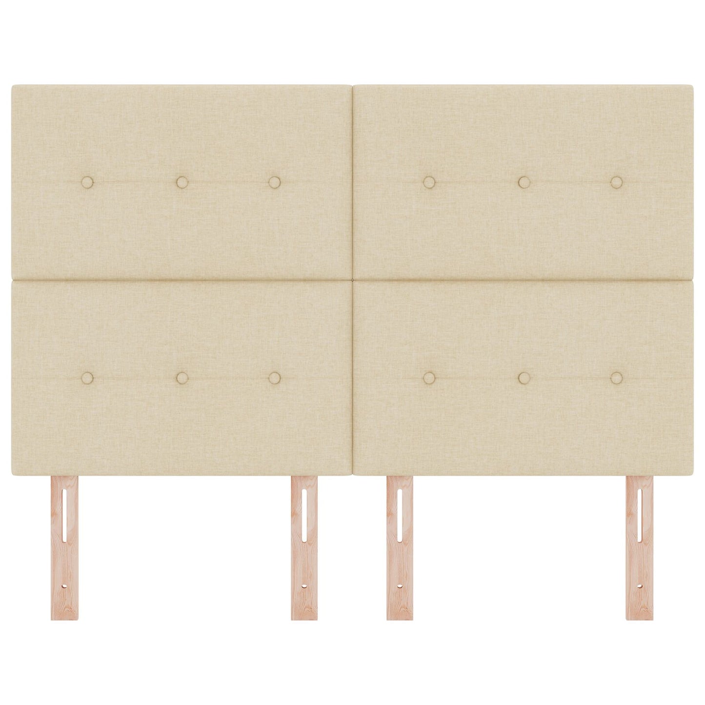 Hoofdbord Met Knopen En Tufting Stof Crème 140 cm Hoog hoofdbord