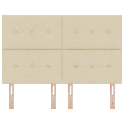 Hoofdbord Met Knopen En Tufting Stof Crème 140 cm Hoog hoofdbord