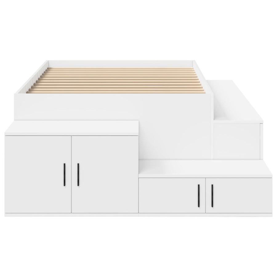 Opbergbedframe Wit 75X190 Cm Artisanaal Eiken