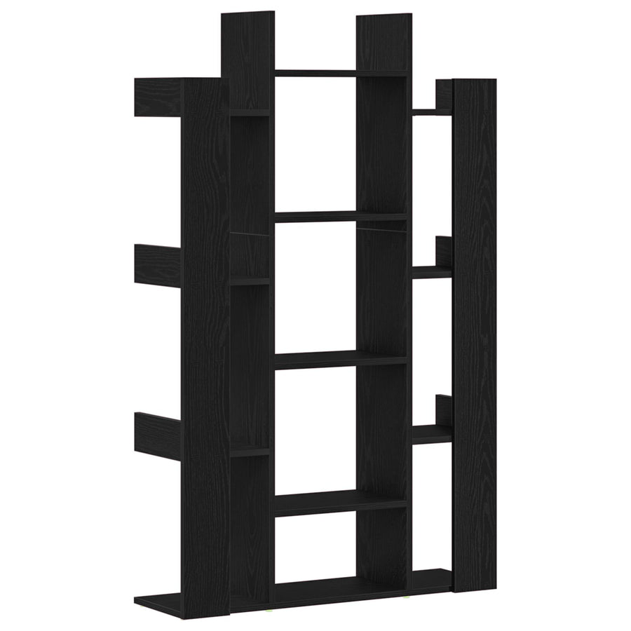 Boekenkast Zwart Eiken 86X25,5X140 Cm Bewerkt Hout