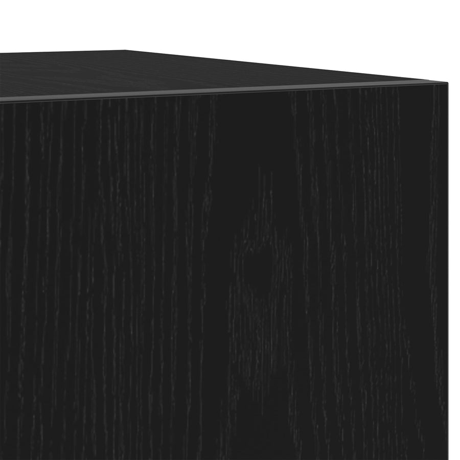 Tv-Meubel Met Led-Verlichting Zwart Eiken 160X35X40 Cm Samengesteld Hout