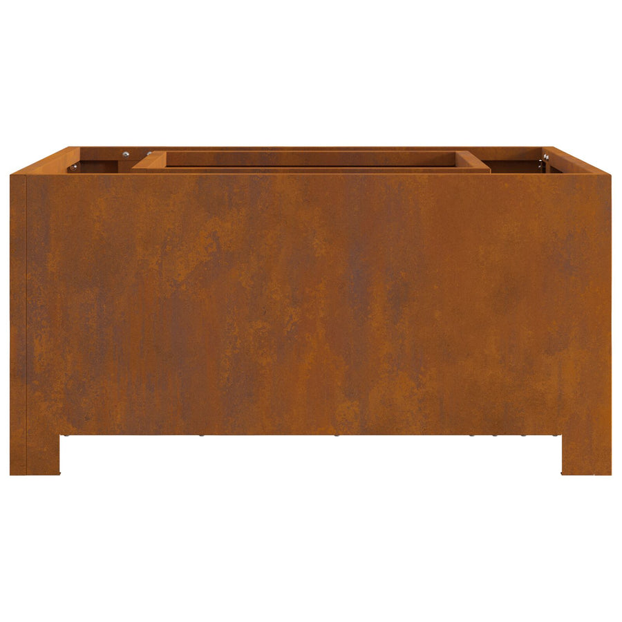 Vuurkorf Vierkant Weervast Staal 60 x 60 x 30 cm Verwerend staal/Bruin
