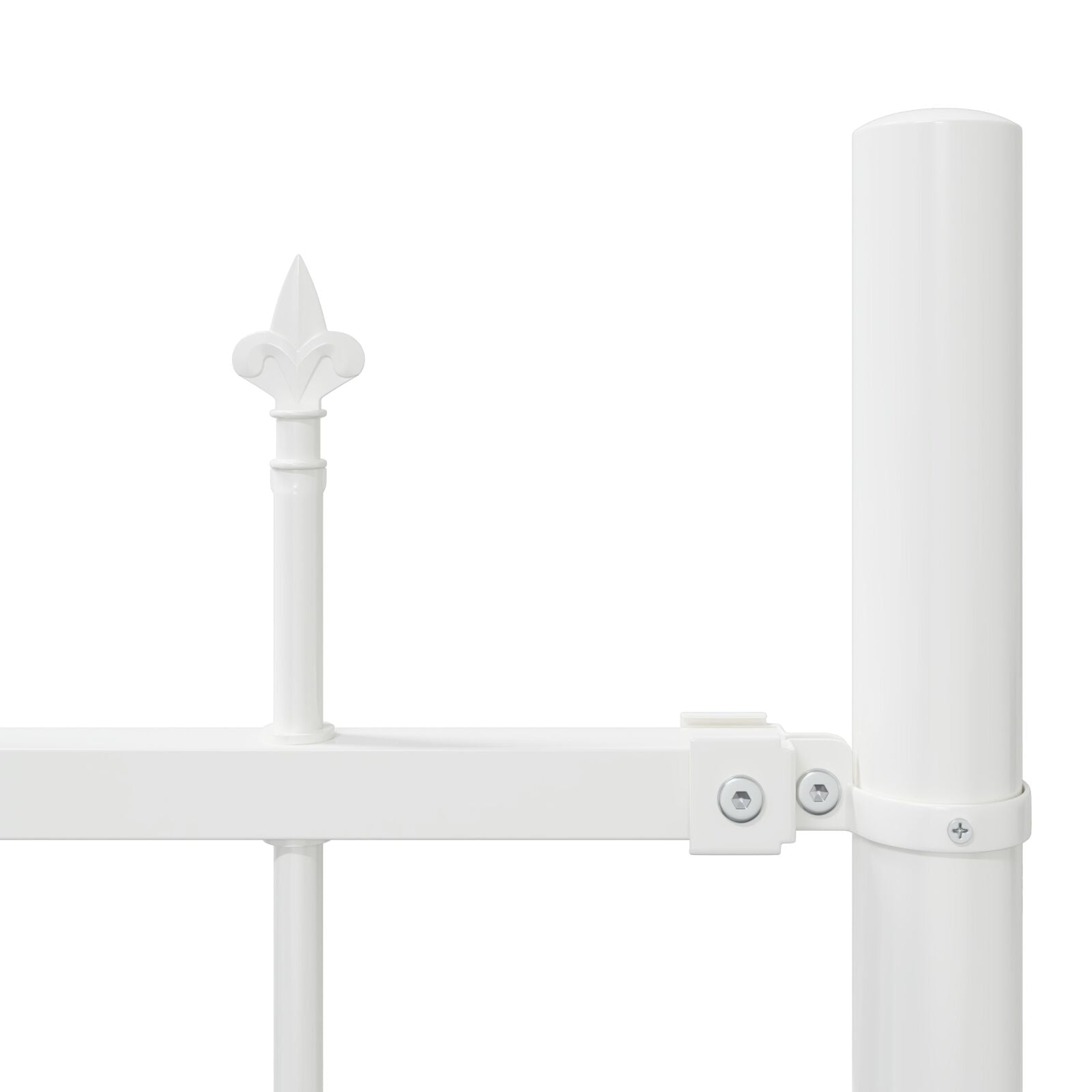 Tuinhek Met Hoedtop 13,6X1,75 M Staal Wit 13.6 m 150-175 cm