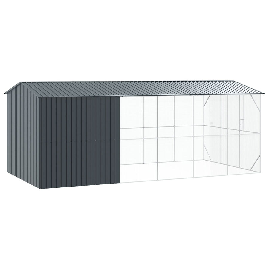 Vogelvolière Met Uitbreiding Antraciet 310X640X247 Cm Staal