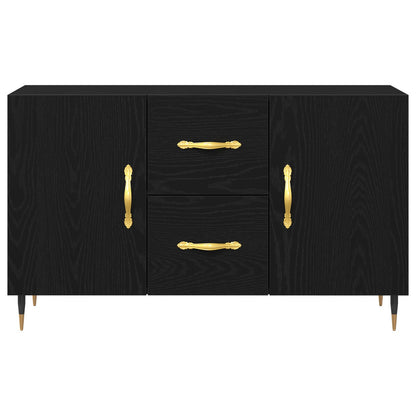 Dressoir Zwart Eiken 100X36X60 Cm Gelaagd Hout