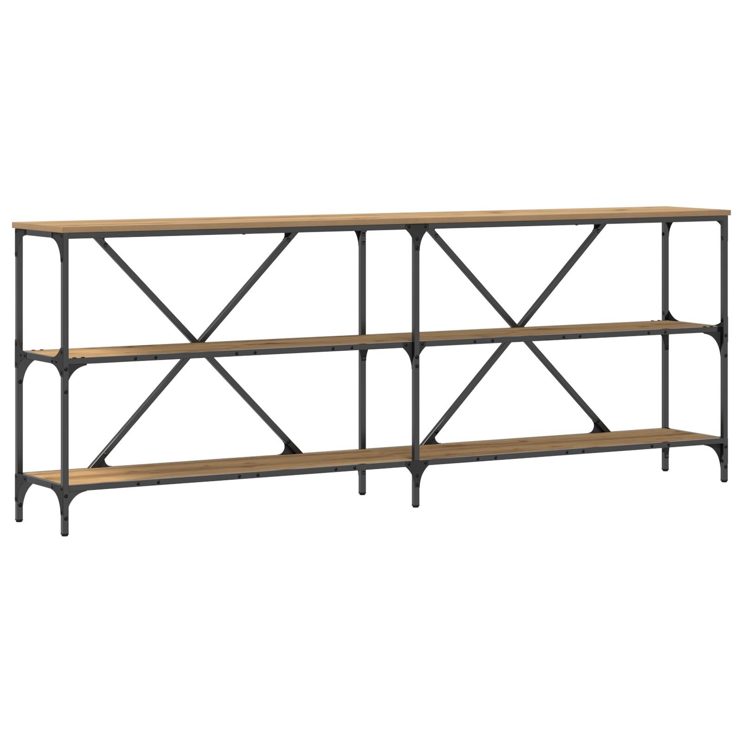 Console Tafel Artisan Eiken 200X30X75 Cm Engineered Hout & Staal