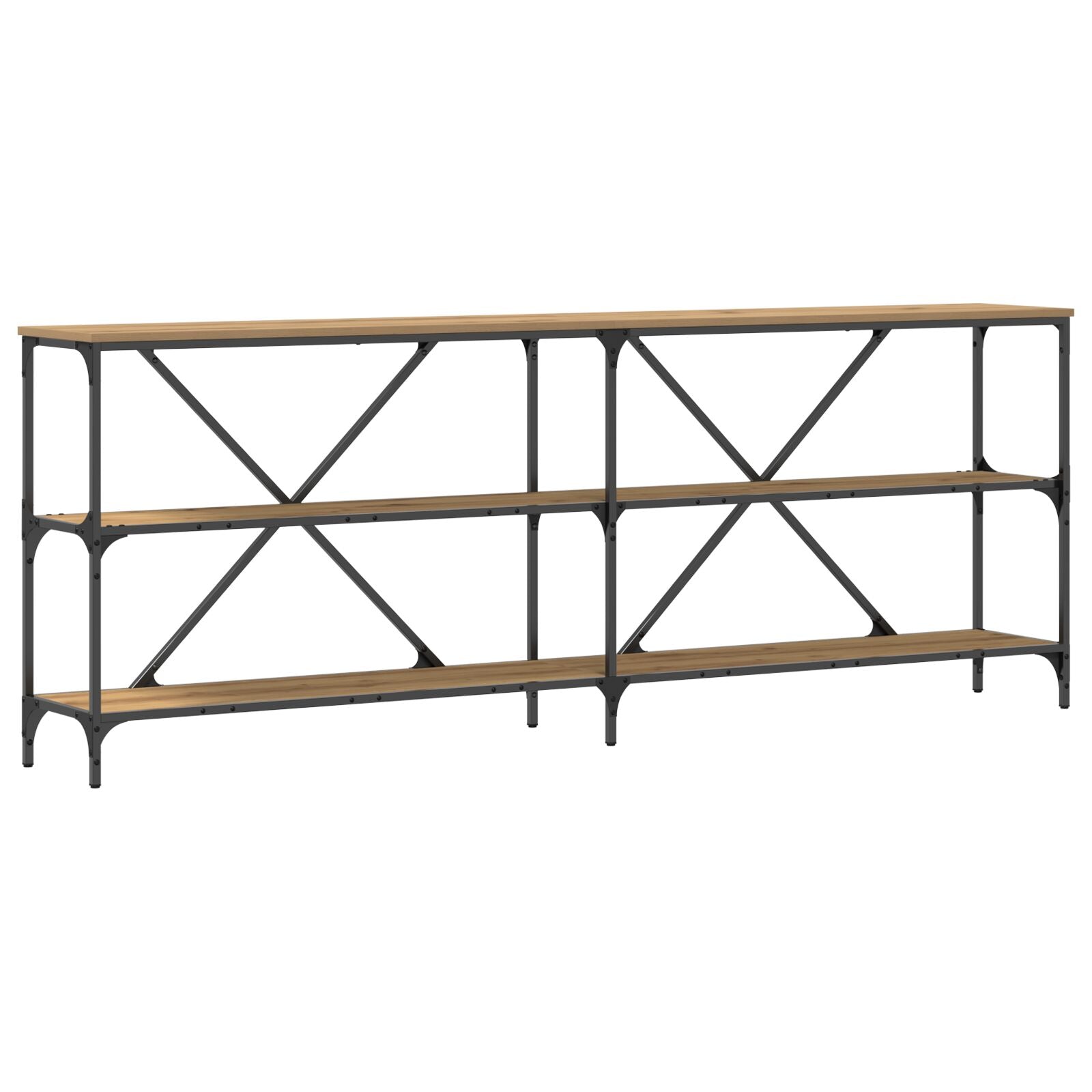 Console Tafel Artisan Eiken 200X30X75 Cm Engineered Hout & Staal