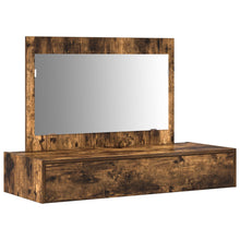 Wandmontage Kaptafel 100 x 40 x 70 cm Gerookt Eiken zonder LED