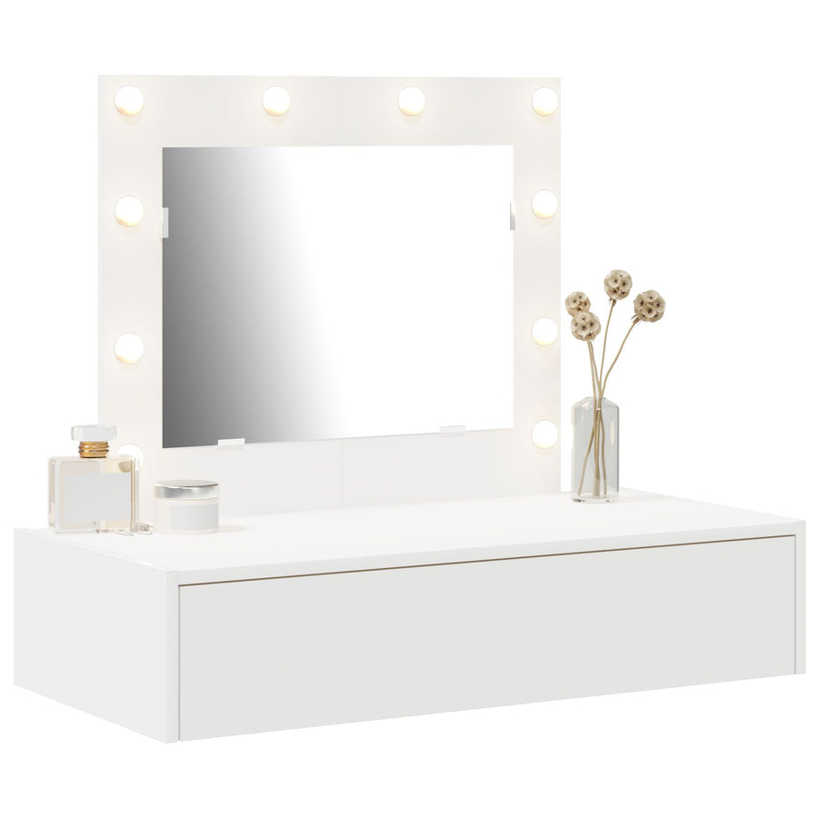 Wandkaptafel Verlichting - 83 x 40 x 70 cm Wit met LED