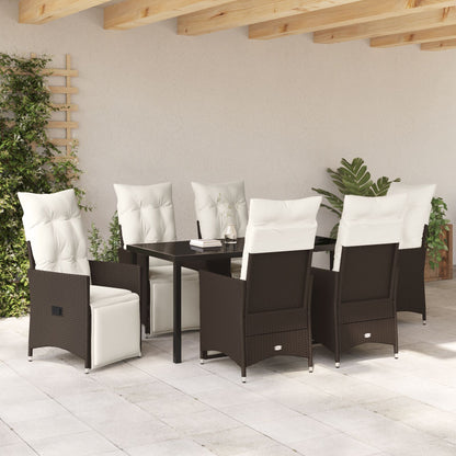 Set Van 4 Bruin Pe Rattan Enkele Fauteuil