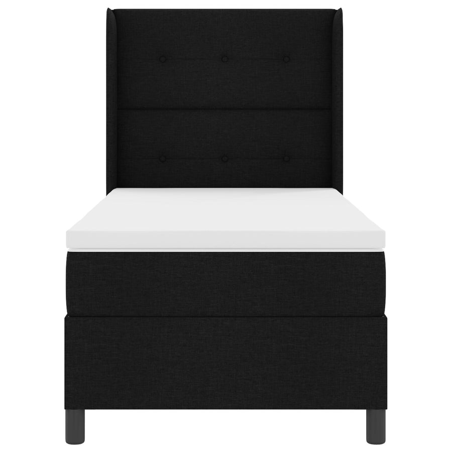 Boxspringbed Met Matras & Led Zwart 90X200 Cm Stof Blauw