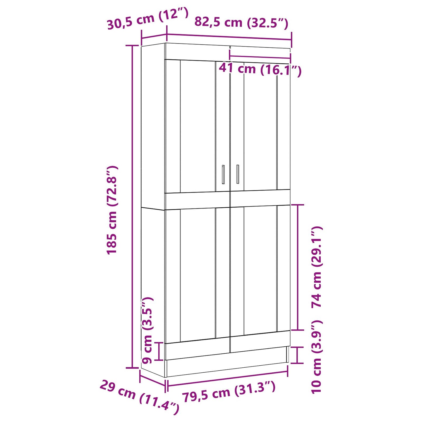 Boekenkasten Set Van 2 Zwart Eiken 82,5X30,5X185 Cm Houtbewerking