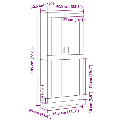 Boekenkasten Set Van 2 Zwart Eiken 82,5X30,5X185 Cm Houtbewerking
