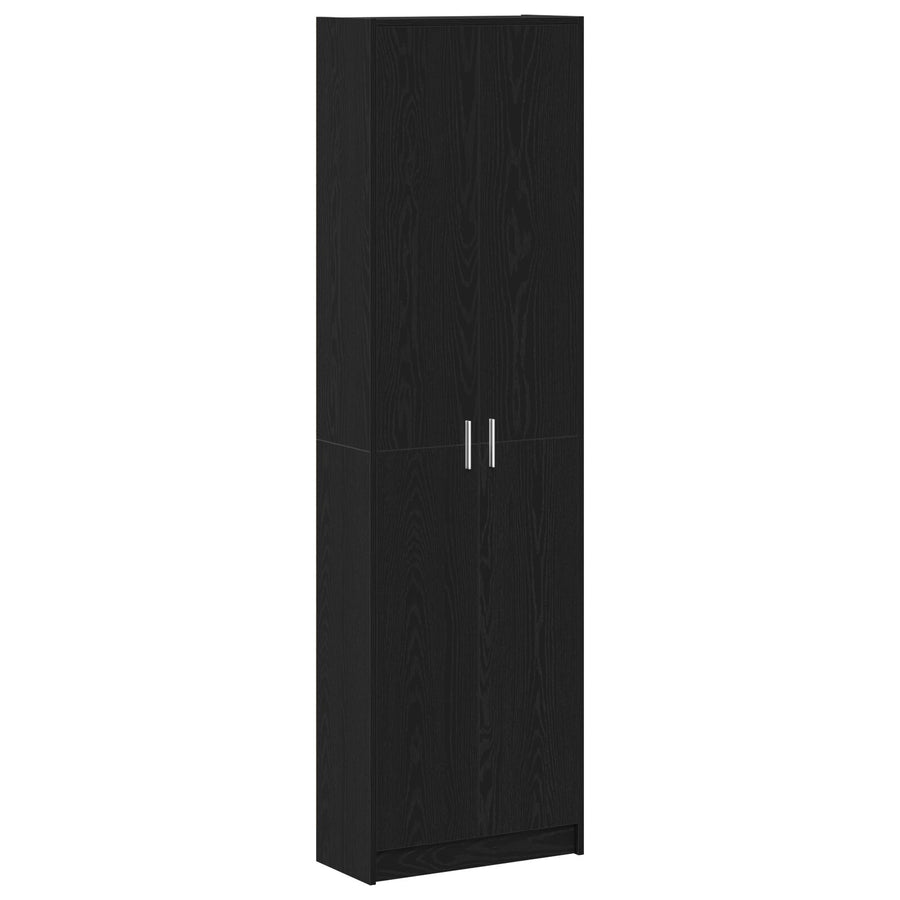 Kast Zwart Eiken 55x25x189 cm Bewerkt Hout