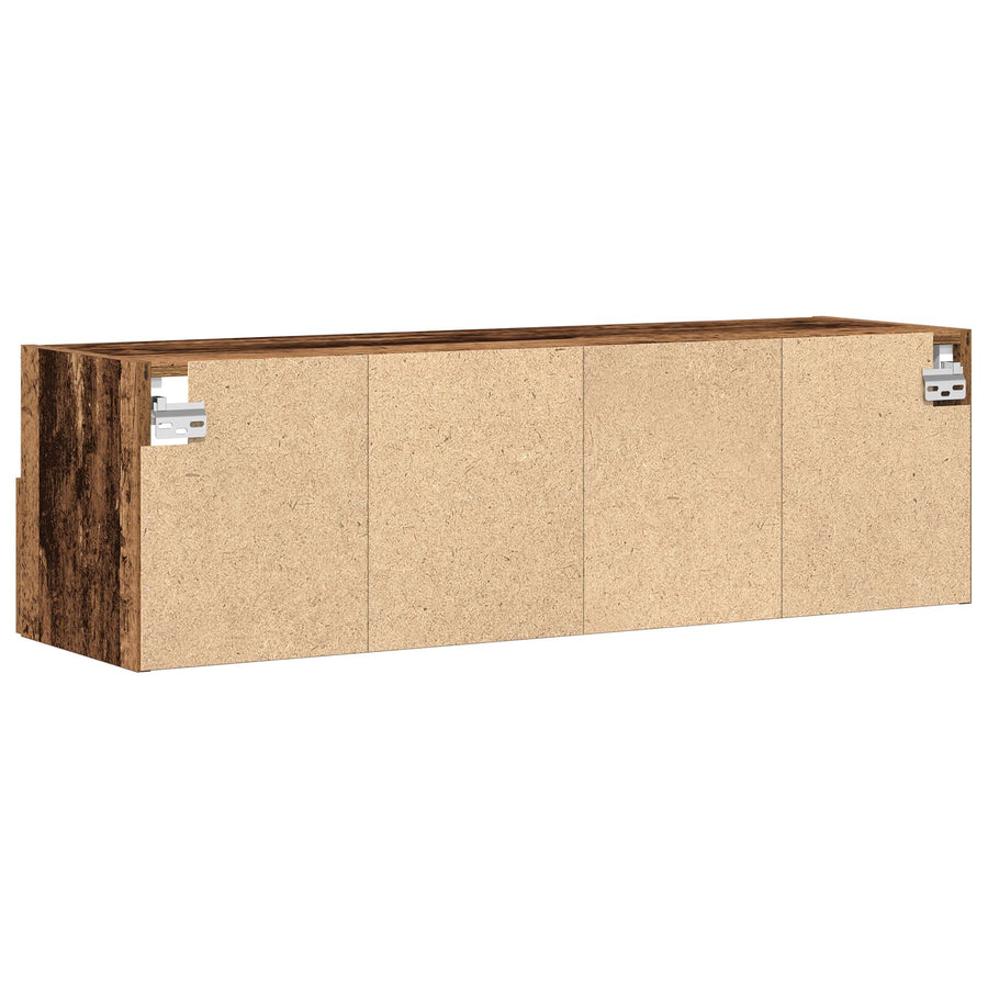 Tv Wandkasten 2 Stuks Gelaagd Hout Oud hout