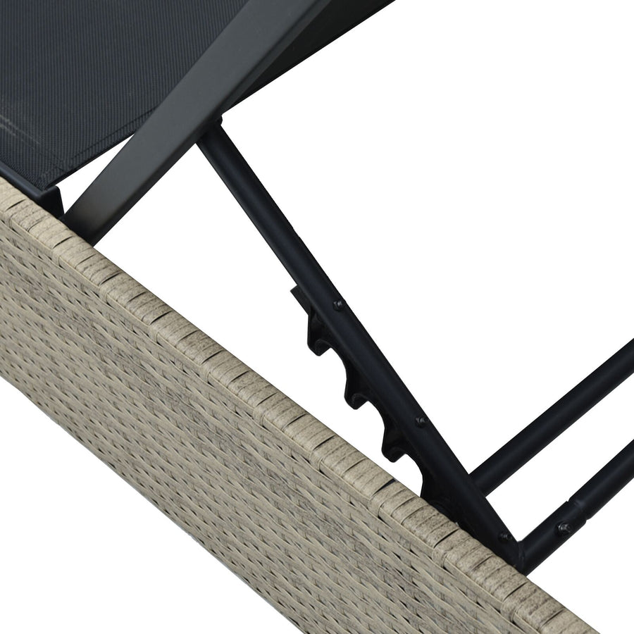 Zonnebed 60X200X27 Cm Poly Rattan Beige