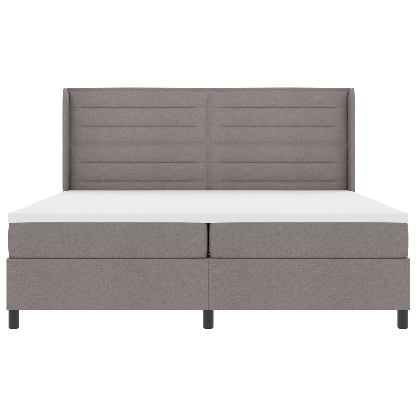 Boxspring Bed Met Matras & Led Taupe 200X200 Cm Stof Blauw
