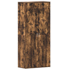 Schoenenkast 80x39x178 cm gerookt eiken bewerkt hout