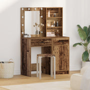 Kaptafel met lade en LED 50x41x135 cm oud hout