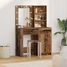 2-Delige Kaptafel Set Met Led Oude Houten Engineered Wood