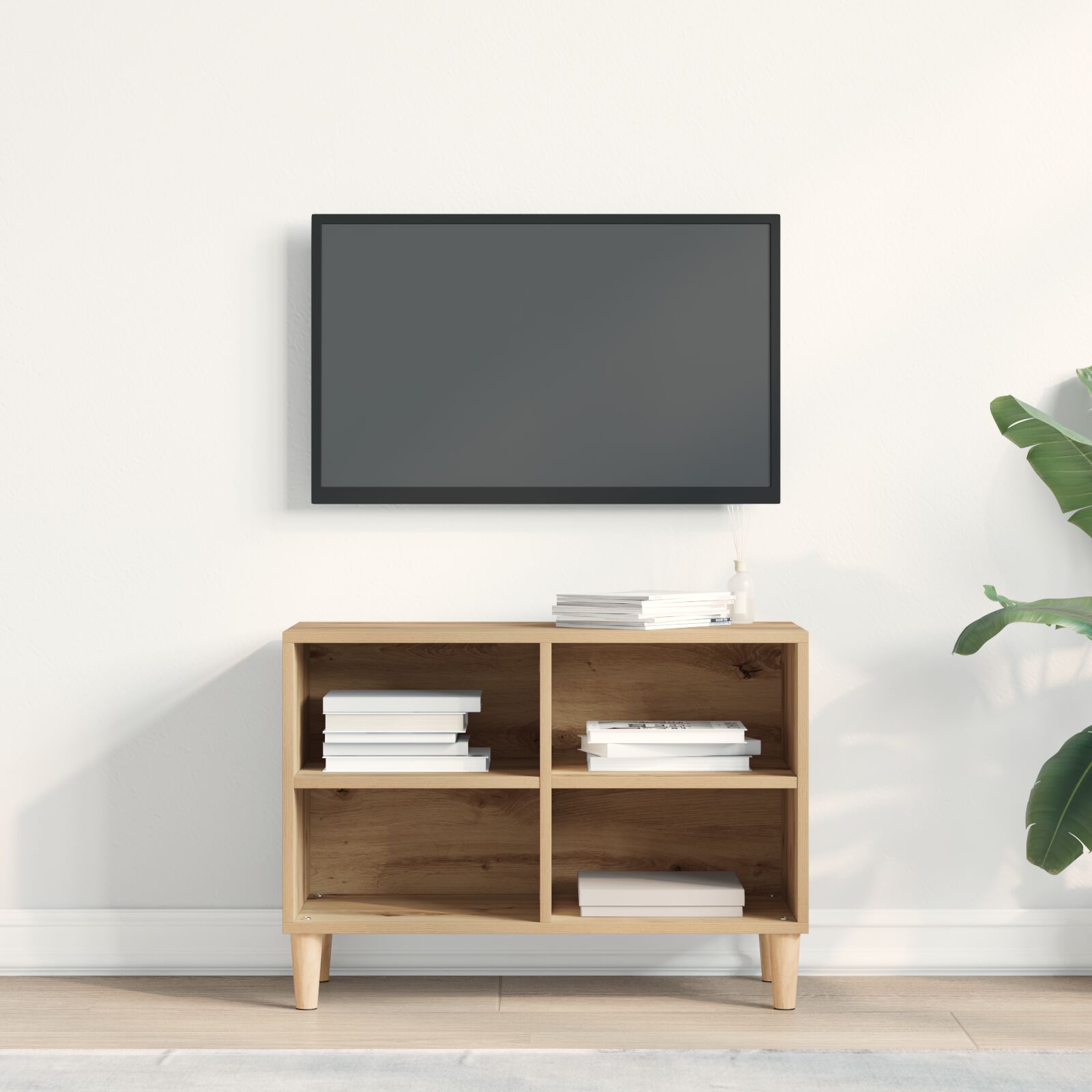 Tv Kast 69.5X30X50 Cm Bewerkt Hout 69.5 cm Artisan eiken