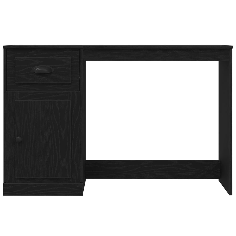 Bureau Met Opslag 50X115X75 Cm Gegutst Hout Zwart eiken